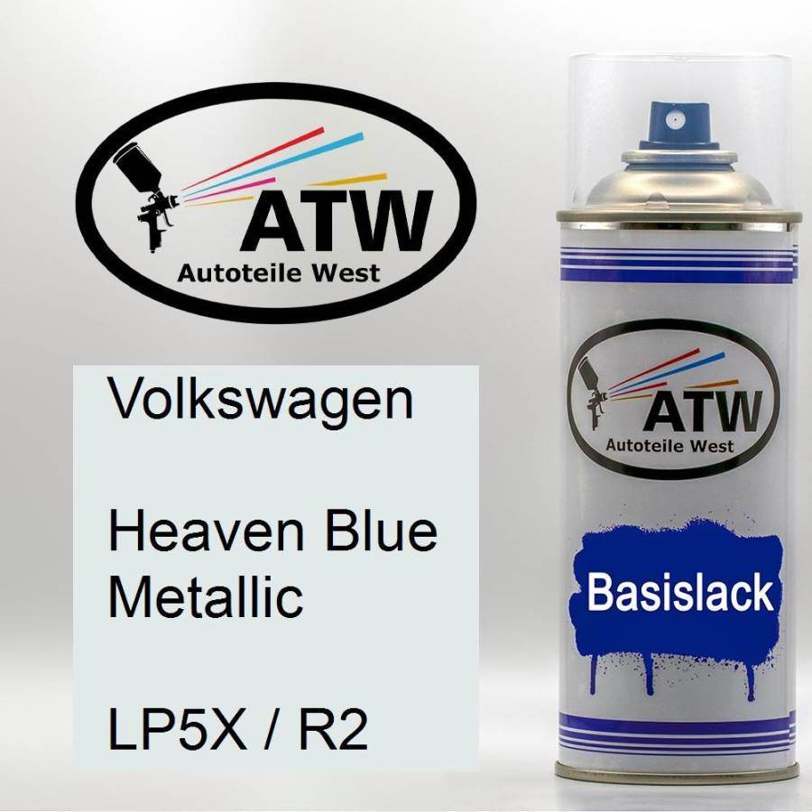 Volkswagen, Heaven Blue Metallic, LP5X / R2: 400ml Sprühdose, von ATW Autoteile West.